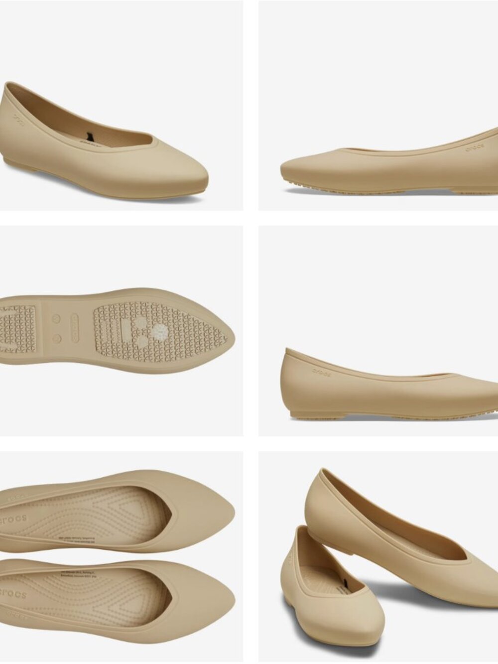 Crocs On The Clock Work Flat -  Chai/ Beige